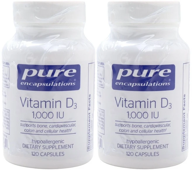 퓨어인캡슐레이션 비타민 D3 1000IU 캡슐, 2개, 120정 - 쿠팡