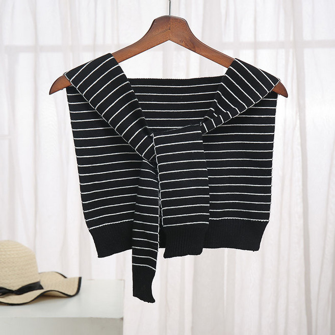 더그랜 여성 페이크 가디건 숄 니트 머플러 레이어드 스타일링 아이템