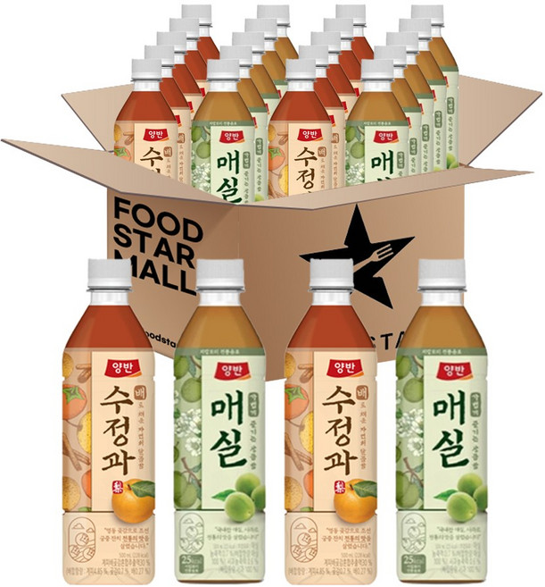 푸드스타 동원 양반 500ml 2종세트(배수정과 매실차) 각 10입 총 20입, 20개