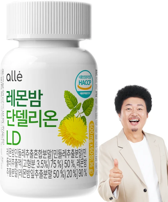 민들레 추출물 레몬밤 1200 단델리온 알레 600mg x 60정, 1개 - 쿠팡