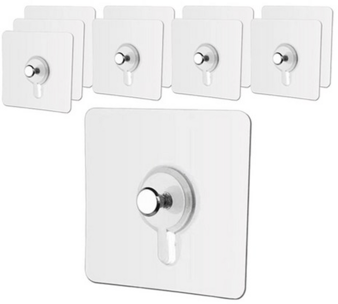 날개88 무타공 액자 시계 걸이 접착식 후크, 20개, 투명