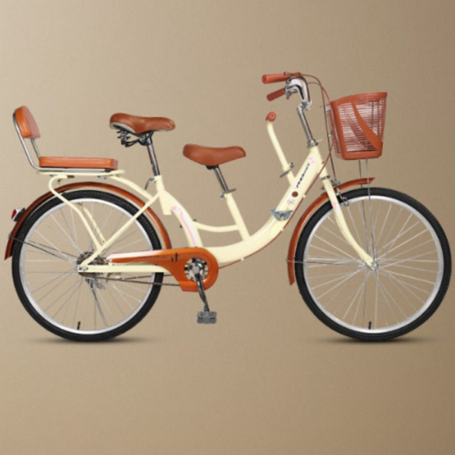 2인용 자전거 가족 한강 2인승 다인승 관광 투어링, 1개, 1cm, [기본형] 발레 옐로우 (싱글)