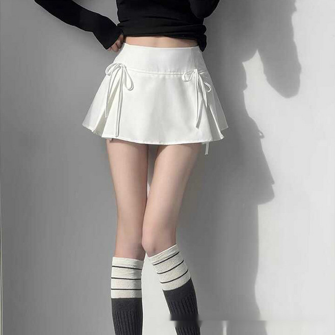 쁘띠꼬모 여성 리본 스트랩 스커트 a라인 초미니 치마 W 542224