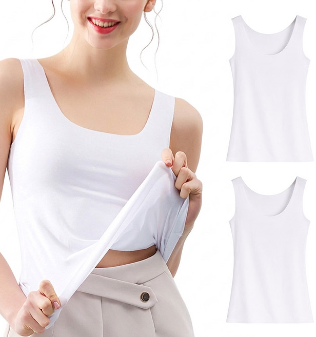 1+1+1 여성 무봉제 심리스 초경량 민소매 나시 3매 세트 아이스 쿨 라인 비침 ZERO