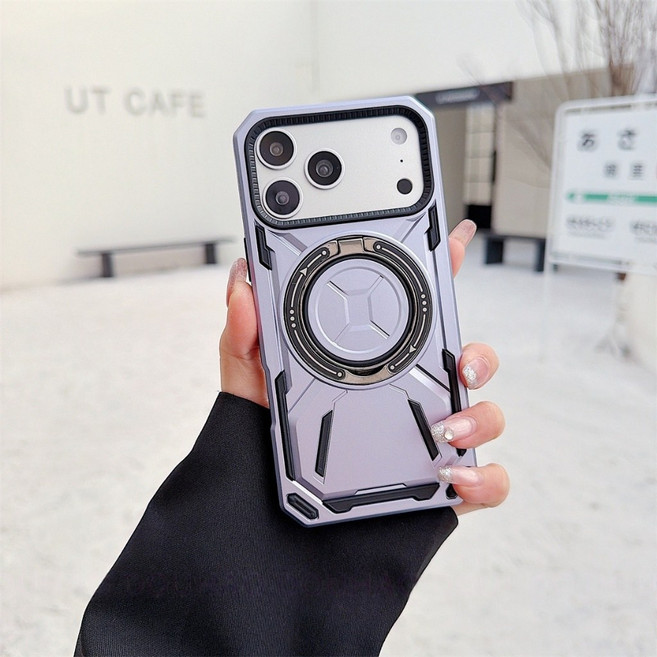 iPhone 11 12 13 14 15 Pro Max 手機殼 360度旋轉磁吸支架 防摔保護殼