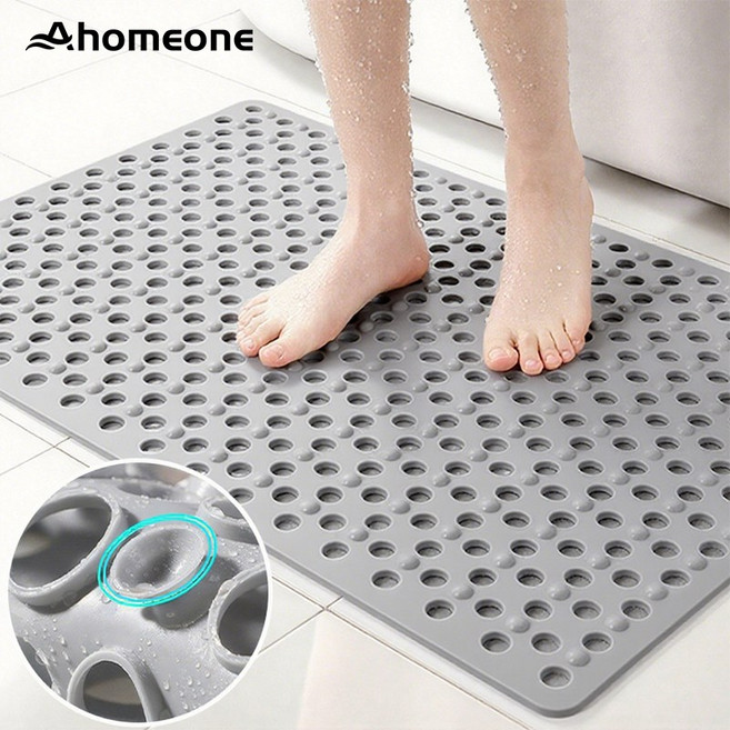 ahomeone 미끄럼방지패드 안전 욕실매트 빠른 물빠짐+강한접착, 1개, 그레이