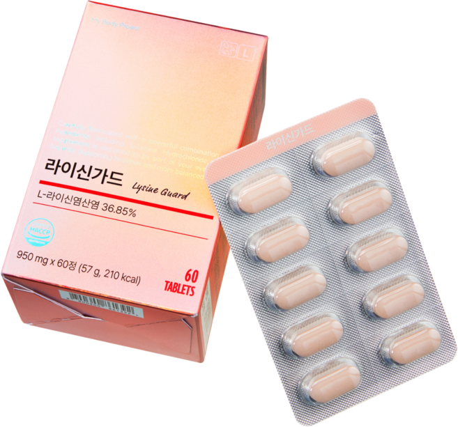 라이신가드 재발예방 L-LYSINE 라이신, 1개, 60정