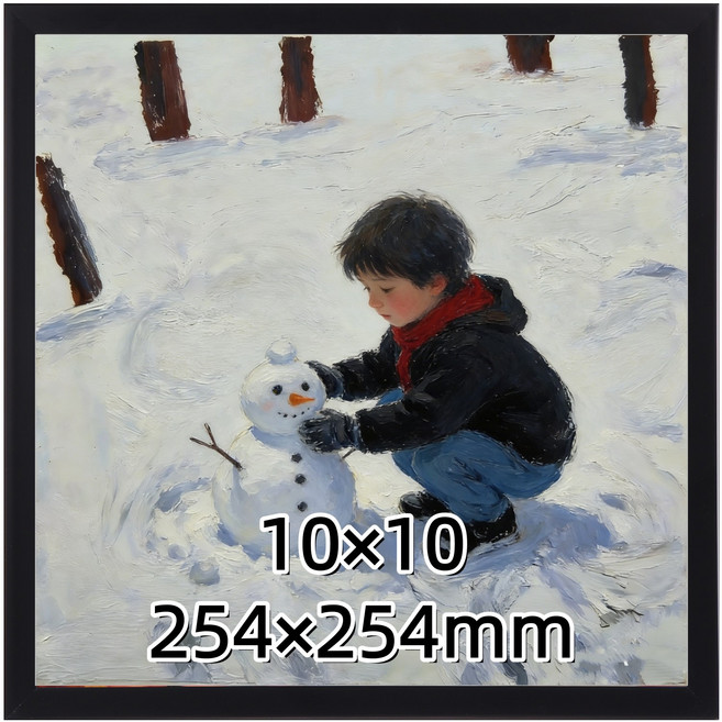 정사각 액자 프레임 정방형 액자틀 벽걸이 탁상용, 1개, 블랙