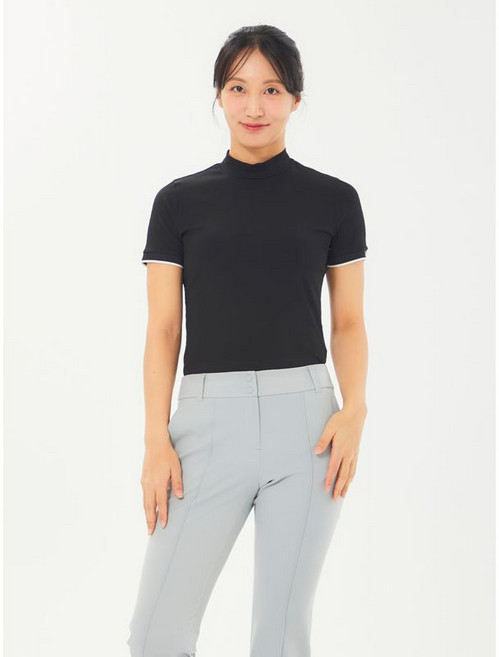 볼빅 어패럴 여성 골프 골지 반터틀 반팔 티셔츠 VLTSO415 BK