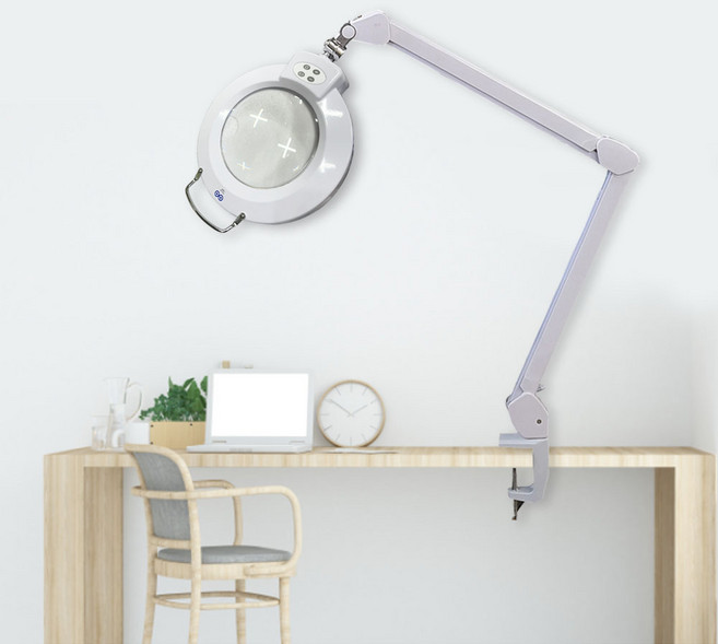 (신제품) 아로 M8072LS 7인치 밝기조절 LED확대경 클램프형, m8072LS 클램프 타입 5배율, 1개, 1