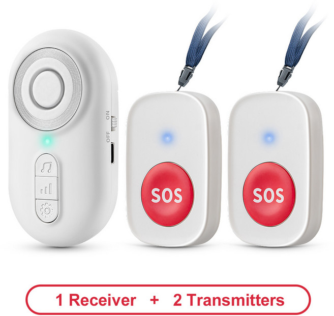 무선 노인 SOS 비상 통화 버튼(진동 포함) 간호용 휴대용 경보 원격 알림 도움말