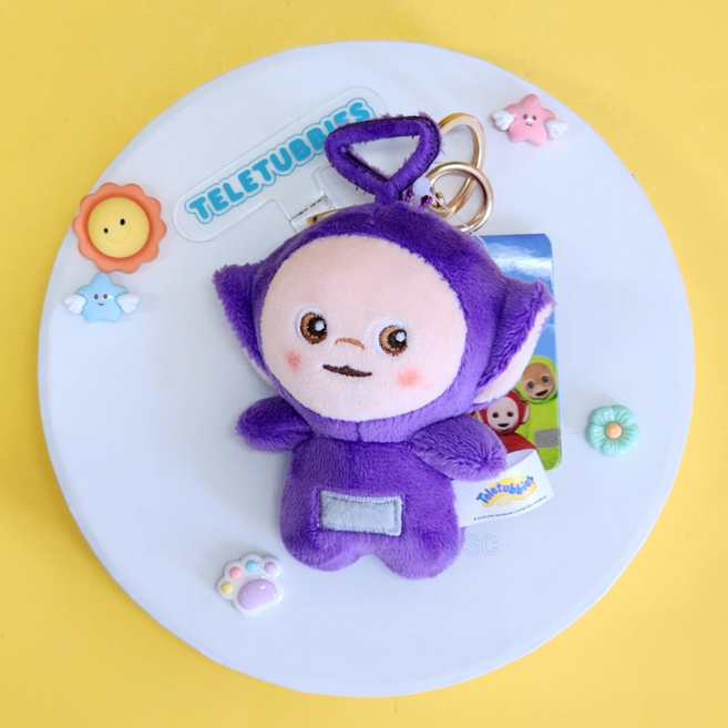 BSC 텔레토비 멀티 미니인형 열쇠고리 키링 보라돌이 뚜비 나나 뽀 봉제인형 가방고리, 1개, 1. 보라돌이 멀티 미니키링, 8cm