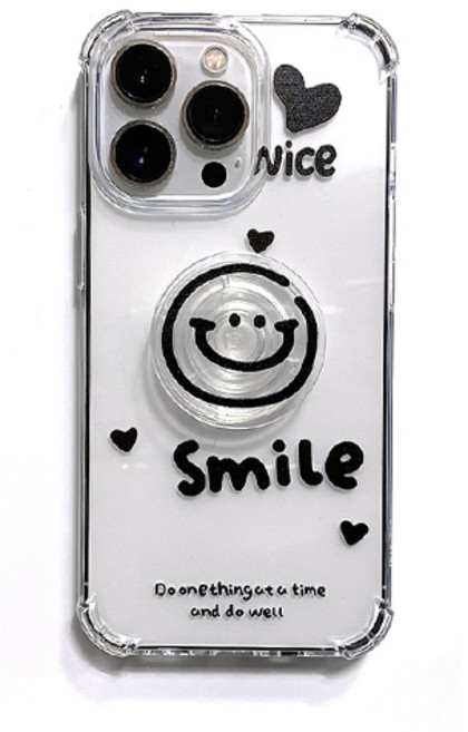 심플 스마일 페이스톡 방탄 클리어 젤리 케이스