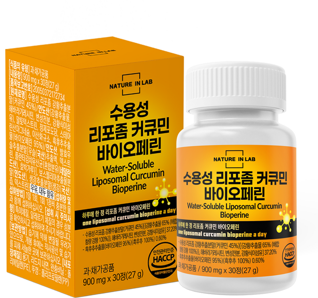 네이처인랩 수용성 리포좀 커큐민 바이오페린, 1개, 30정