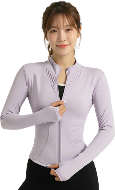 엘라웨어 집업 래쉬가드 워터레깅스 상의, 연보라