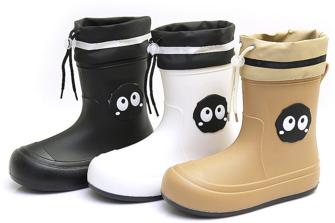 [트리샤]유니크 스트링 캐릭터 미니 레인부츠 장화 BK R007-1