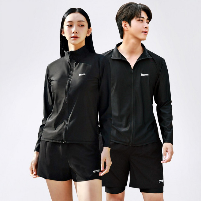 서프라이더 남녀 상하의 2장세트 하이넥집업 래쉬가드 체형커버 루즈핏 빅사이즈 ~3XL 까지/SURFRIDER