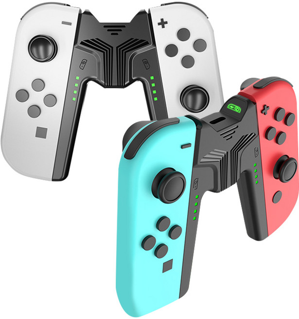 닌텐도 스위치 조이콘 충전 그립 홀더 OLED 호환, 1개, 블랙, NS01