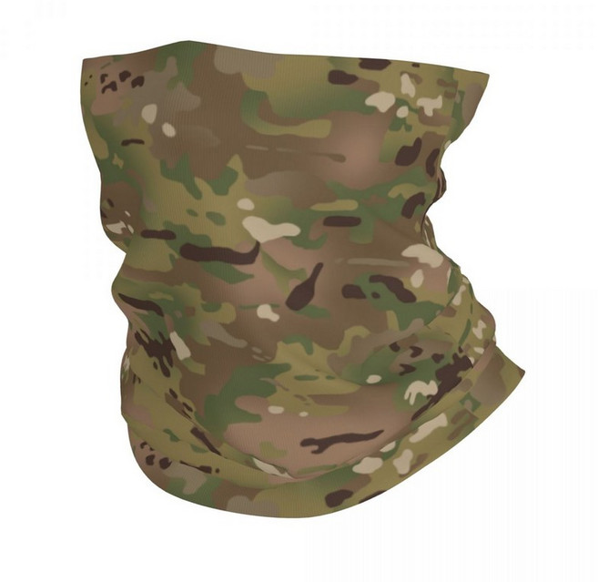 Flecktarn 카모 반다나 목 각반 남녀공용 방풍 얼굴 스카프 커버 우드랜드 위장 헤드웨어 튜브 바라클라바, 싱글 사이즈, 1개