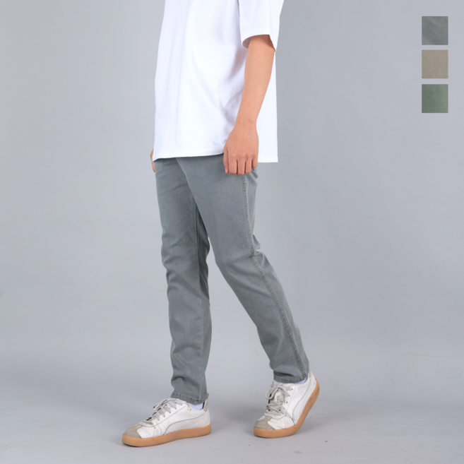 남자 테이퍼드핏 치노팬츠 히든밴딩 초경량 여름 스판 면바지