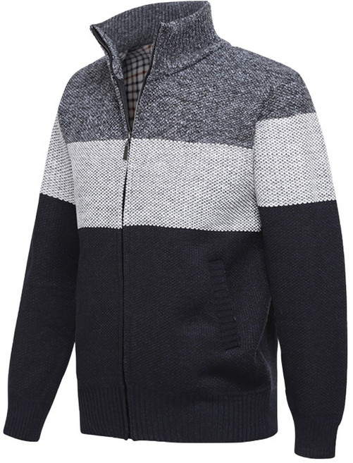 겨울 남성 기모 니트 집업 투톤 가디건 스웨터 자켓 겨울 골프웨어
