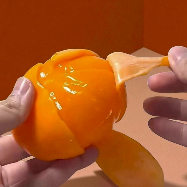 귤 말랑이 스트레스볼 감귤 스퀴시 껍질까는 쫀득 주물럭 킹받는 장난감 선물, 1개