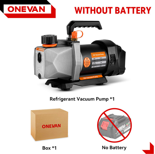 ONEVAN 1/2HP 7CFM 냉매 진공 펌프 1/4 공기 흡입구 냉동 자동차 가정용 에어컨 마키타 18v 배터리, No battery charger, Pump, EU, 1개