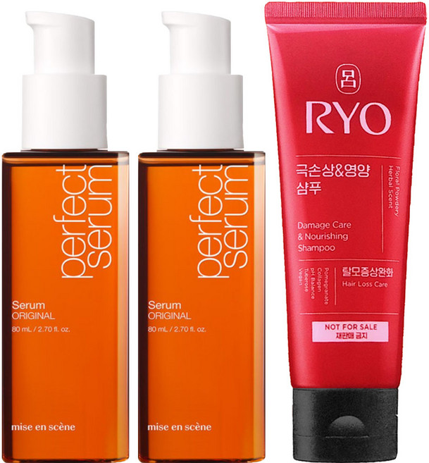 미쟝센 퍼펙트 오리지널 세럼 리뉴얼 80ml x2개 + 함빛샴푸112ml 증정, 1개