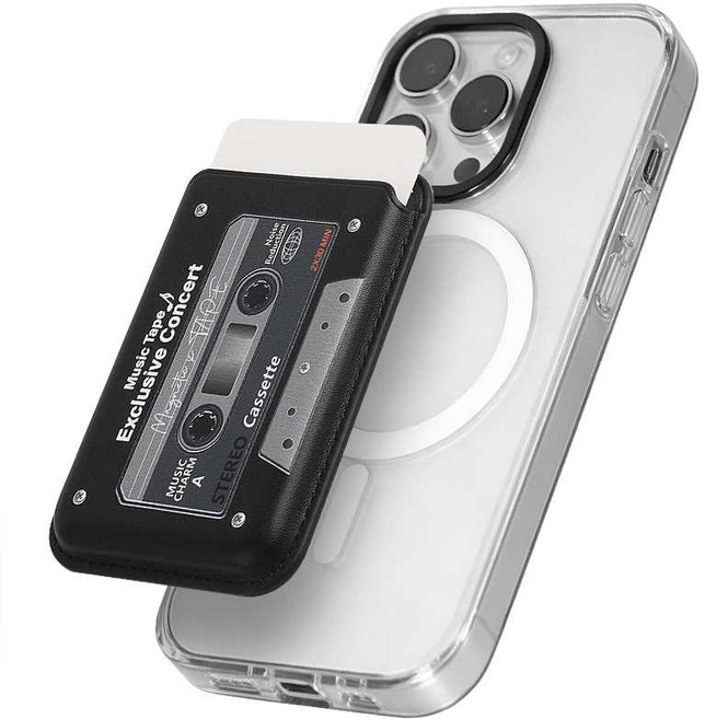 네쎄시드 카세트테이프 맥세이프 카드지갑, 1개, Matte Black