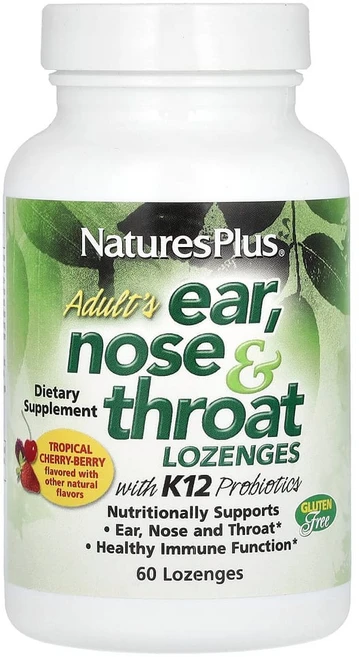 네이쳐스플러스 성인용 K12 프로바이오틱 귀 코 목 사탕 정제 60개, 1개, 60정 - 쿠팡