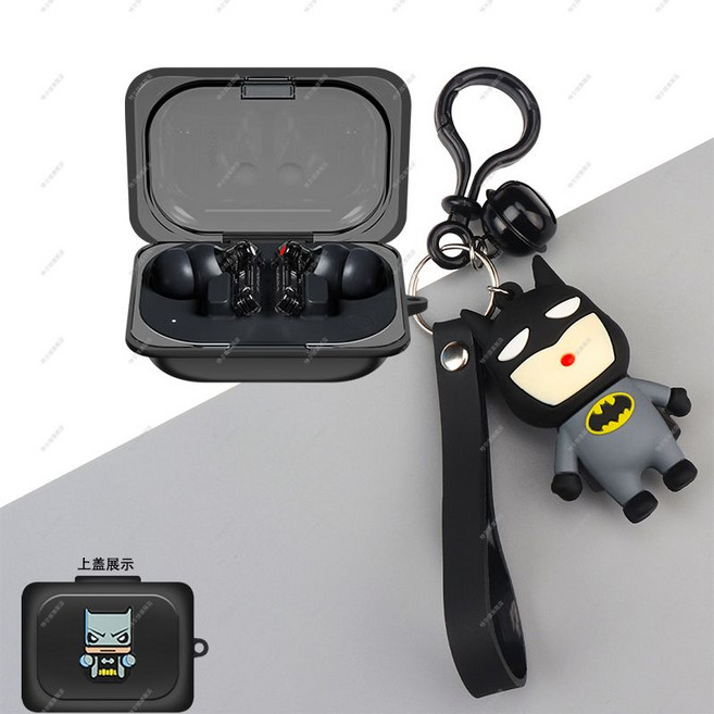 낫싱 이어a 투명 케이스 피규어 키링 버클 누드 커버, NOTHING ear(a) 케이스, 블랙 배트맨 + 배트맨, 1개