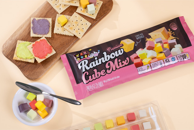 단미푸드 레인보우과일큐브치즈 큐브MIX 8가지맛, 80g, 4개