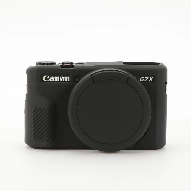 Canon G7X Mark II 카메라 용 낙하 방지 보호 케이스 G7XII G7X2 렌즈 캡 소프트 쉘 백 액세서리 용 논슬립, 03 g7x2 black