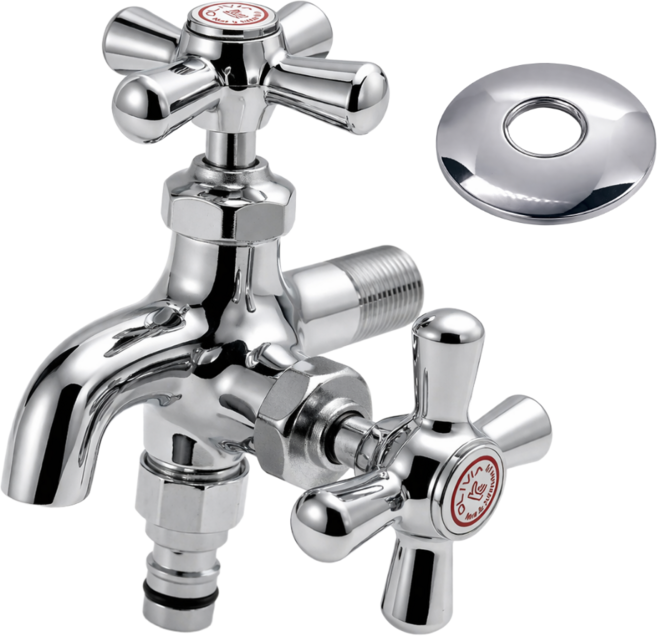 WJ올리 두갈래 다용도 수도꼭지 왕분리형 커플링(신주) 온수, 1개