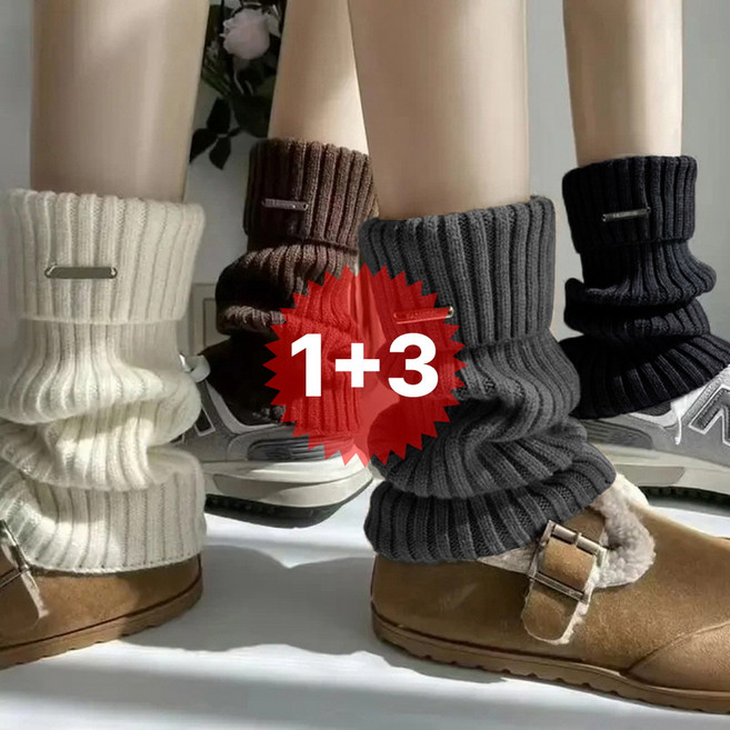 지디오 여성 니트 발토시 4개 세트 봄 레그 워머 얇은 골지 어그 롱 양말 니삭스