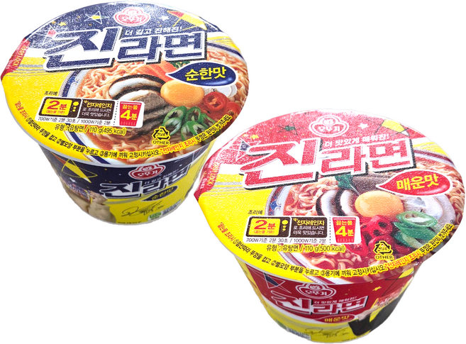 오뚜기 진라면 매운맛 큰컵 110g x 8p + 순한맛 큰컵 110g x 4p, 12개