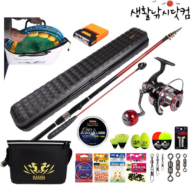 최고의 가성비 바다 찌 낚시대 세트 흘림 낚시 셋트 (상세설명참조), 선택01.원더풀 바다찌 낚시세트 12종
