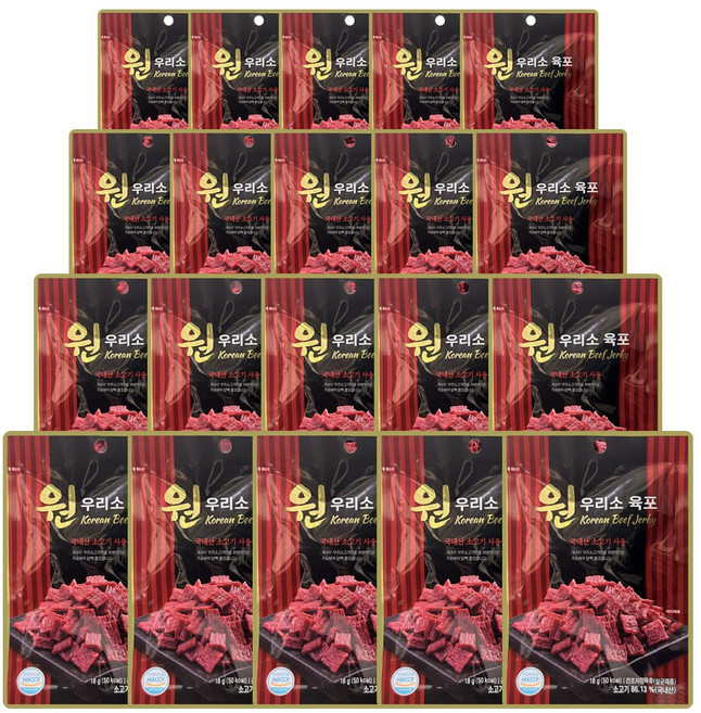 항진축산 원 우리소 육포, 18g, 20개