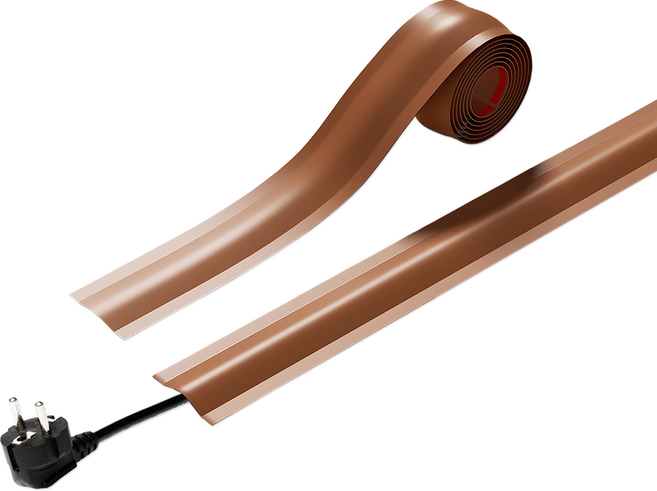 리빙로드 PVC 전선 정리용 케이블 커버 (롤 타입), 브라운, 1개