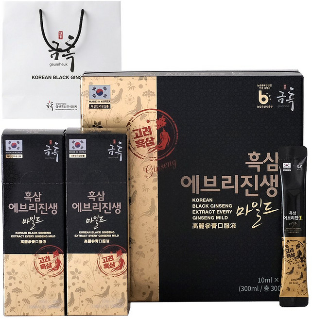 [금흑] 흑삼 에브리진생 마일드 (10ml x 30포), 300ml, 1개
