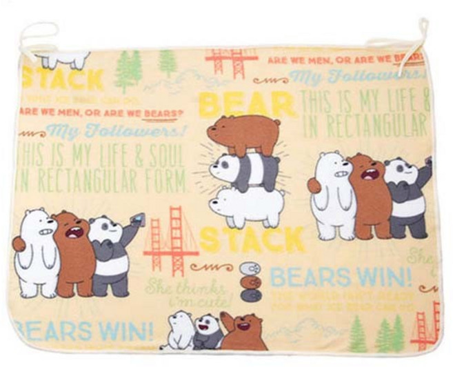 위베어베어스 캐릭터 무릎 덮개 담요 카툰 프린트 휴대용 사무실 차량용 여행용