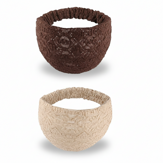 모누르 귀가안아픈 중년 여성 레이스 고무줄 헤어밴드