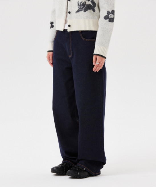 매장정품 와키윌리 WACKY WILLY 우먼스 세미와이드 데님팬츠 인디고 WA2503PT75IN 499286