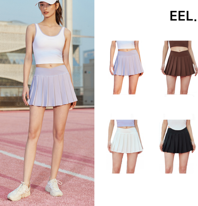 이이엘 테니스 치마 피트니스 골프 스포츠 속바지 플리츠 스커트