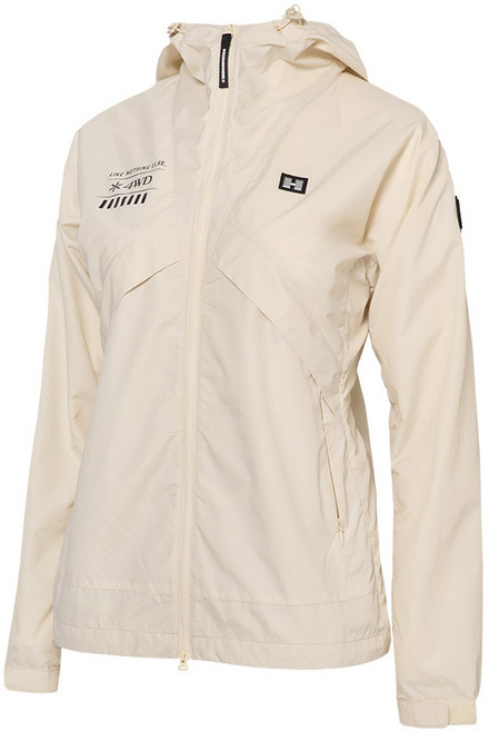 로켓그로스_25SS 험머 여성 H3 그래픽 로고 패커블 경량 바람막이 후드 자켓 아이보리