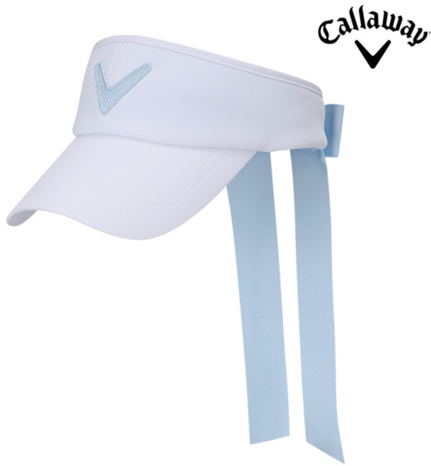캘러웨이 우먼스 블리스 바이저 여성용 골프모자 화이트블루, 단품, 1