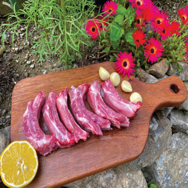 미트매니아 국내산 암돼지 1+ 한돈 등갈비 쪽갈비 통갈비 폭립 캠핑 돼지고기 500g, 1개, 생 쪽갈비(절단)