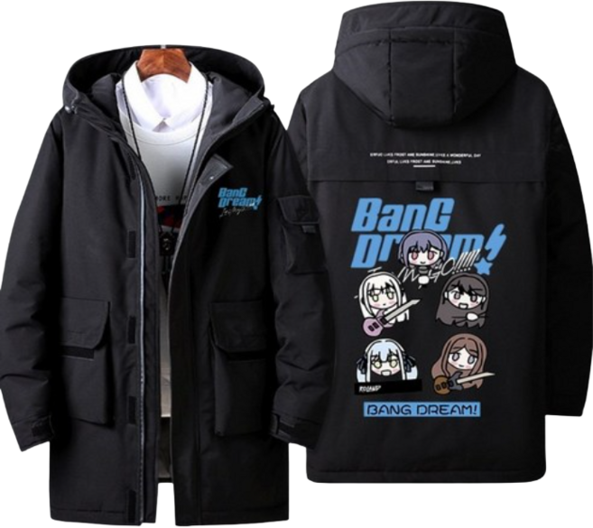 뱅드림 마이고 긴팔 긴소매 후드 자켓 외투 바람막이 캐쥬얼 남녀공용 굿즈
