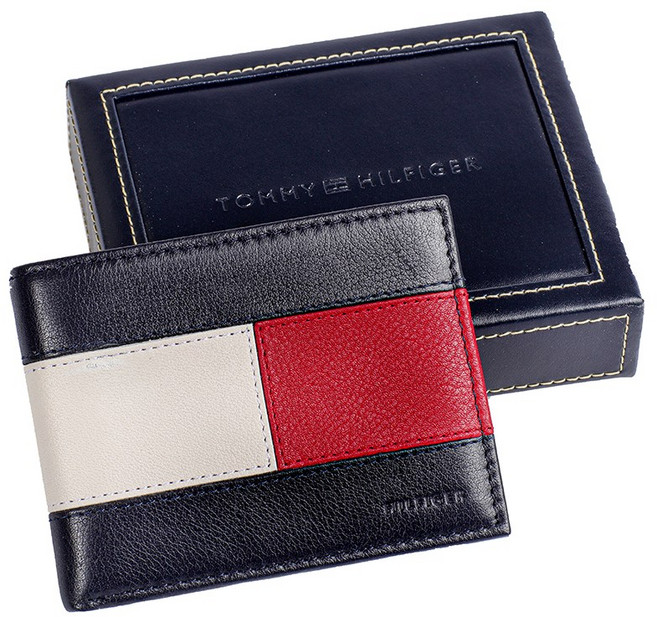 타미힐피거 천연가죽 캐주얼 칼라 네이비 반지갑_20109