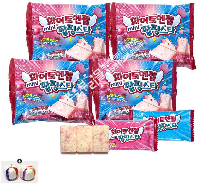 해태 화이트엔젤 미니 팝핑스타(138g) x 4봉+자색옥춘사탕 20g 세트, 1세트, 552g